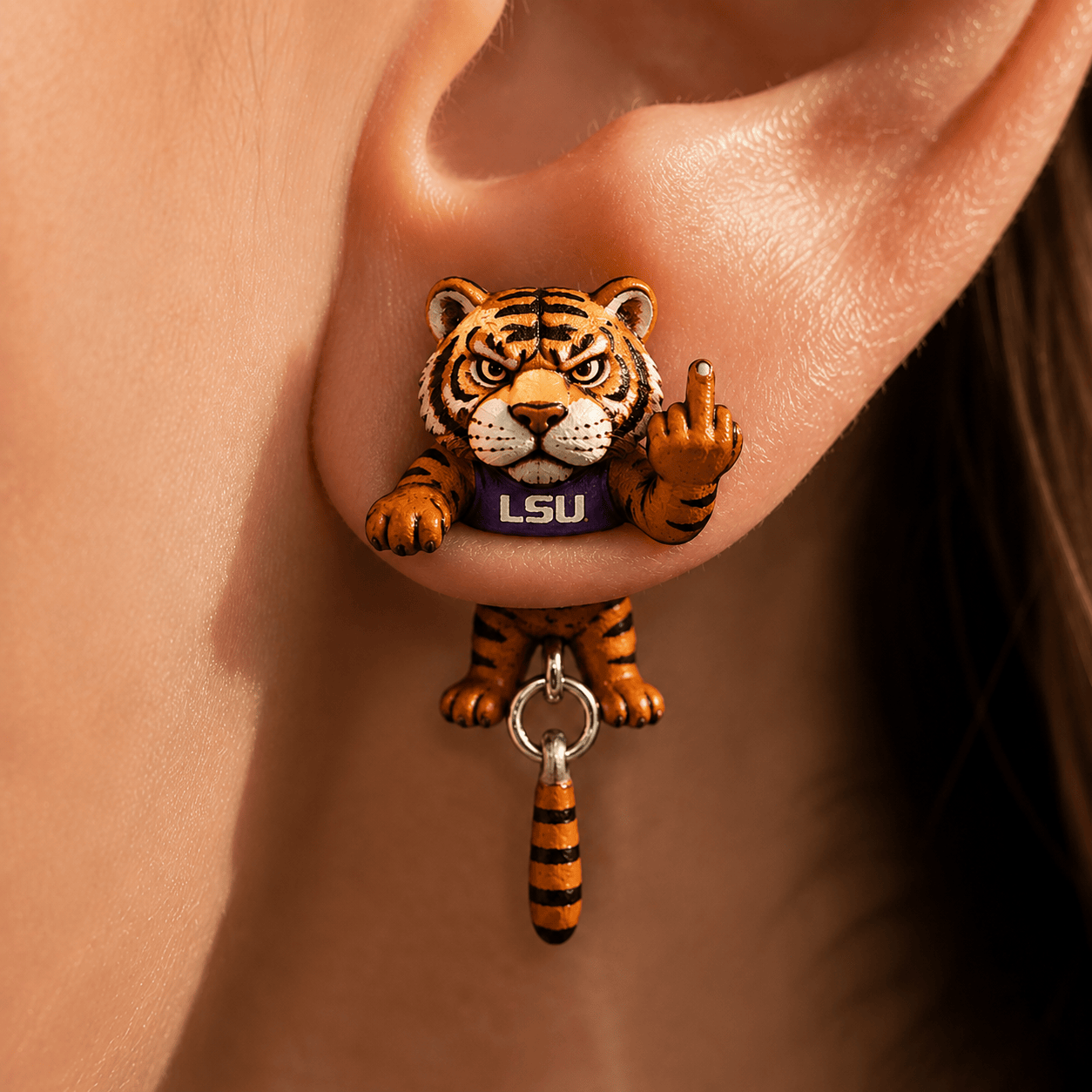Premium LSU Dangle Earrings NTTB